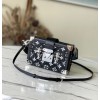 Louis Vuitton Petite Malle black denim bag
