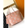 Louis Vuitton Neverfull bicolor cream pink monogram bag 35cm