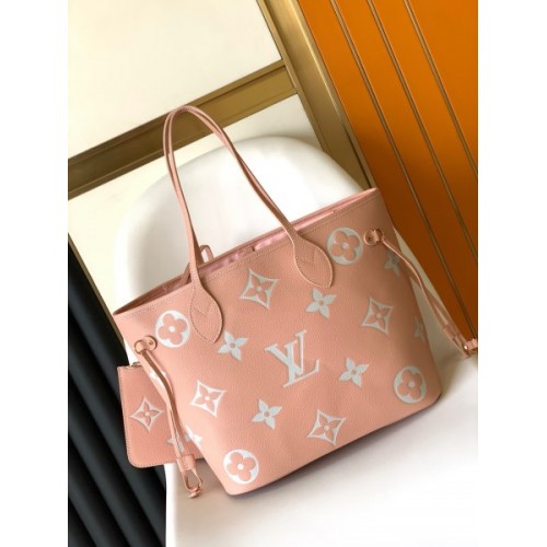 Louis Vuitton Neverfull bicolor cream pink monogram bag 35cm