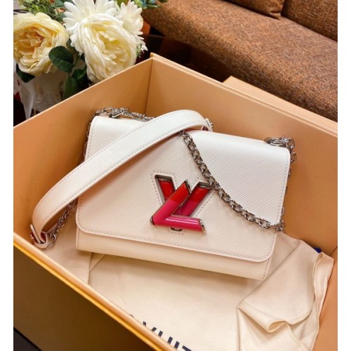 Louis Vuitton Twist MM White Chain Bag