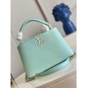 Louis Vuitton Capucines MM Taurillon Green Leather Bag