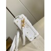Louis Vuitton Petite Malle white calfskin leather bag