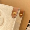 LV Onthego GM Monogram Empreinte Leather Cream M44925