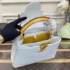 Louis Vuitton Capucines White Ostrich leather bag