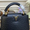 Louis Vuitton Capucines Black Ostrich leather PM/MM bag