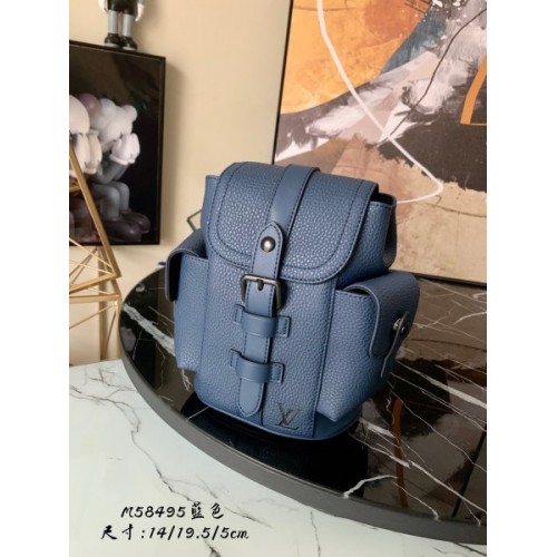 Christopher XS Taurillon Leather Blue m58495