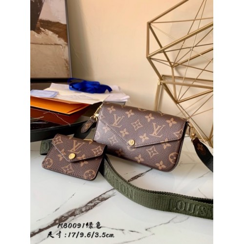 LV FELICIE STRAP & GO Green Strap M80091