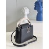 Louis Vuitton BB Capucines snake leather handle black bag