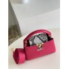 Louis Vuitton Capucines mini pink snake skin bag