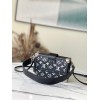 Louis Vuitton Petite Malle black denim bag