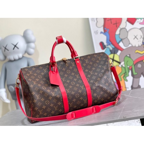 Louis Vuitton Keepall Bandoulière 50 Red Line Bag