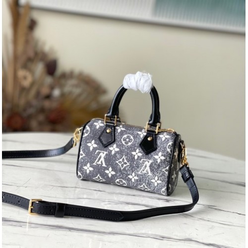 Louis Vuitton nano black denim speedy