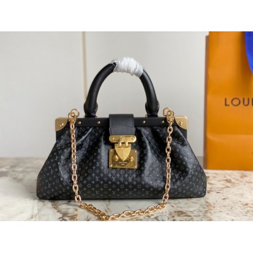 Louis Vuitton 2023 Monogram S Lock Black Clutch M46544