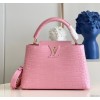 Louis Vuitton Pink Crocodile Capucines PM