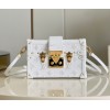Louis Vuitton Petite Malle white calfskin leather bag