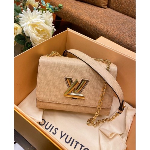 Louis Vuitton Twist MM Beige Chain Bag