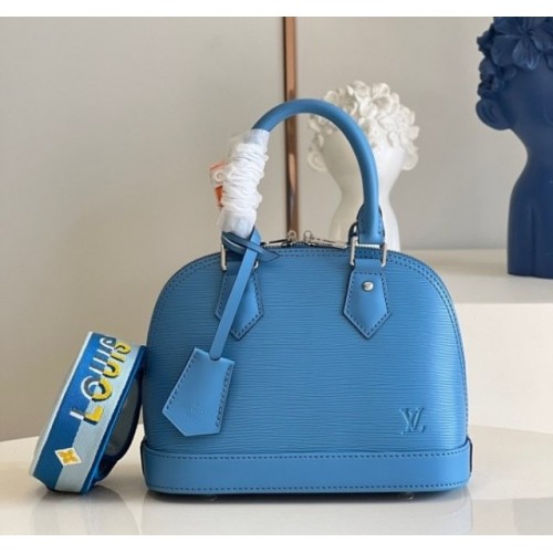 Louis Vuitton Alma BB Ebene Canvas Handbags Blue