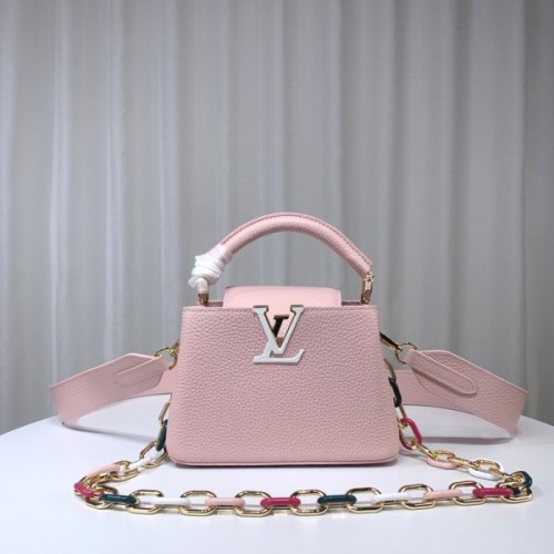 Louis Vuitton M21798 Capucines Mini Pink Leather Bag