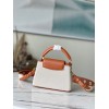 Louis Vuitton Capucines mini ecru canvas brown bag