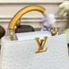 Louis Vuitton Capucines White Ostrich leather bag