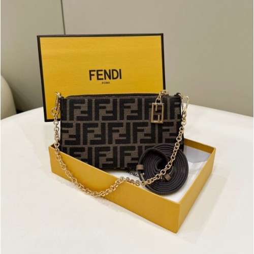 Fendi Zucchino Pouch with Chain Bag