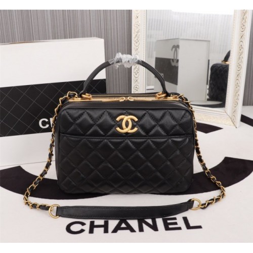 Chanel AS322 Vanity Case Lambskin Black Leather bag