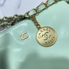 Chanel blue mint leather tote shopping medium bag