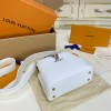 Louis Vuitton BB Capucines snake leather handle white bag