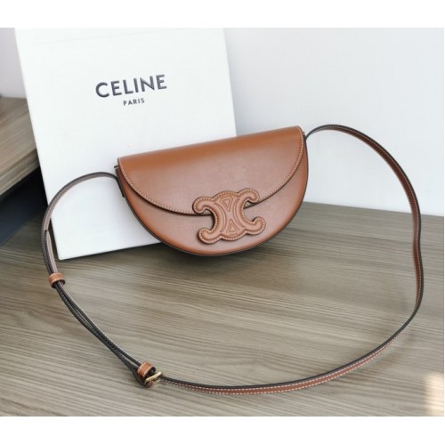 Celine Besace Cuir Triomphe Tan Leather Bag