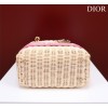 Dior lady raffia medium pink bag