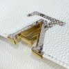 Louis Vuitton BB Capucines snake leather handle white bag
