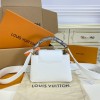 Louis Vuitton BB Capucines snake leather handle white bag