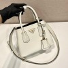 Prada White Saffiano Leather Mini Galleria Tote Bag