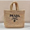 Prada large raffia tote bag