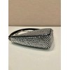 PRADA Crystal-embellished satin black shoulder bag