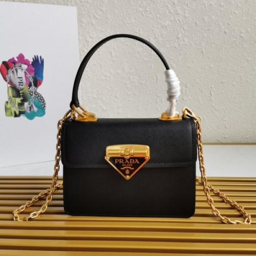 Prada Saffiano Leather Symbole Black Bag 1BN021