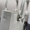 Prada Logo Plaque Small Tote In White