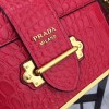 Prada Red Crocodile and Leather Cahier Shoulder Bag 1BA045