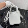 Prada Logo Plaque Small Tote In White