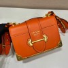 Prada Cahier orange leather shoulder bag 1BD045