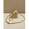Prada beige shearling & saffiano leather mini-pouch