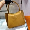 Prada medium logo-plaque brown tote bag
