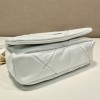 Prada System Nappa Patchwork White Shoulder Bag