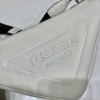 Prada Triangle White Leather Shoulder Bag