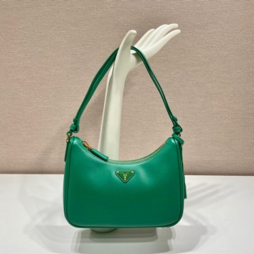 Prada Saffiano GreenLeather Shoulder Bag