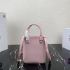 Prada Logo Plaque Small Tote In Pink
