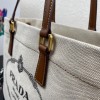 Prada linen blend and leather tote bag BG356