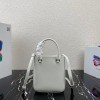 Prada Logo Plaque Small Tote In White
