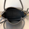 Black Small grey leather handbag 1BC145