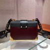 Prada Cahier black & red leather shoulder bag 1BD045